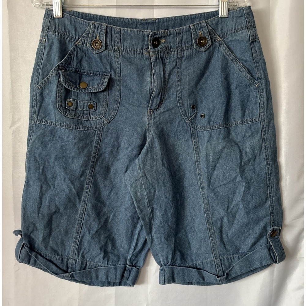 Vintage Y2K Khakis & Co  Size‎ 10 Wide Leg Blue Denim Shorts Bermuda